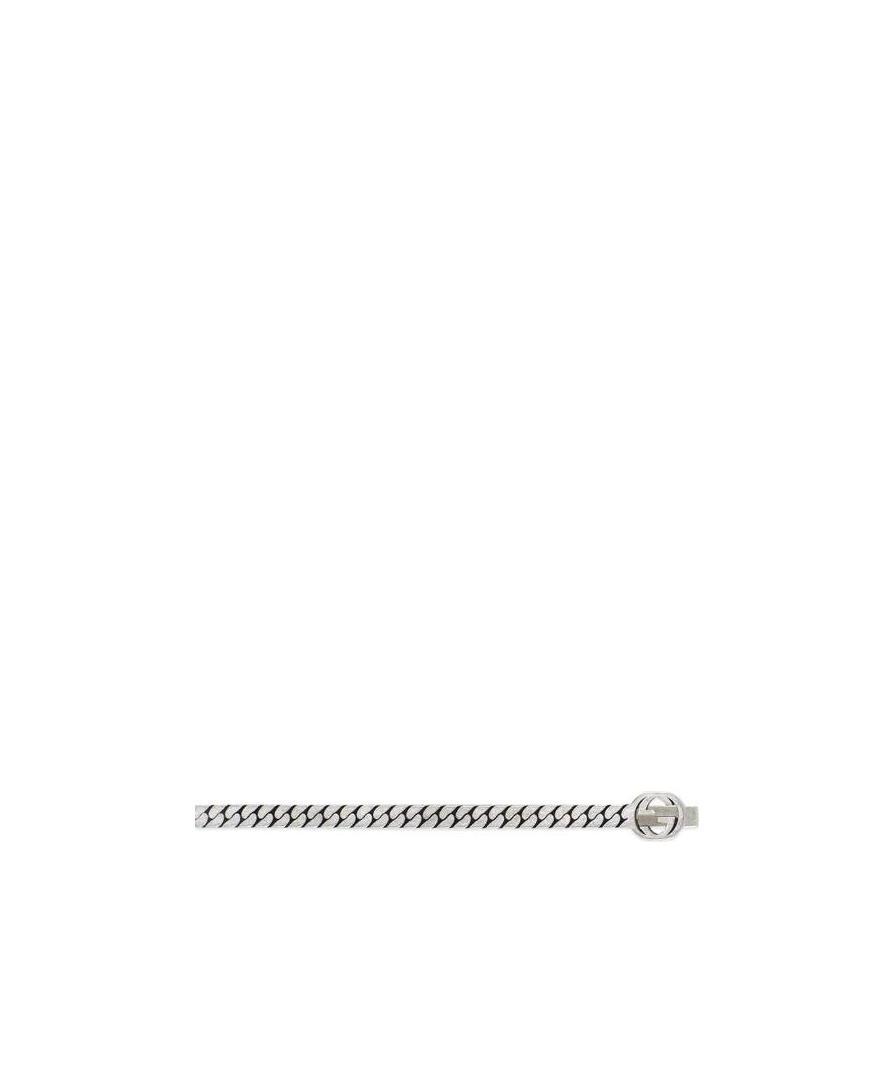 Gucci Logo Tie Clip In Gray