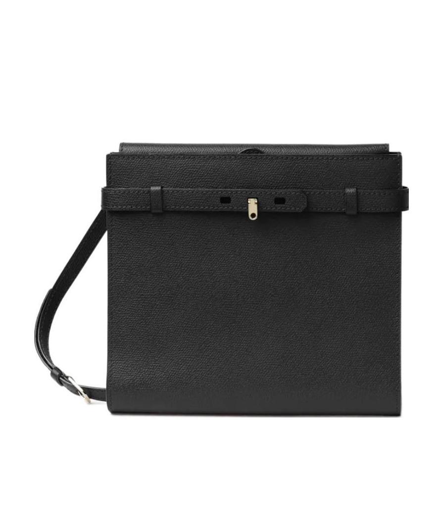 Valextra B-tracollina Crossbody Bag In Black