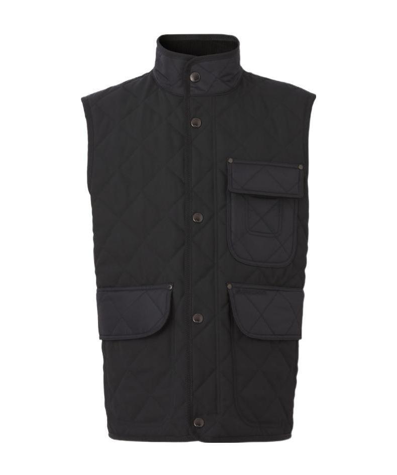 Burberry Diamond-quilted Vintage Check Lined Gilet In Black