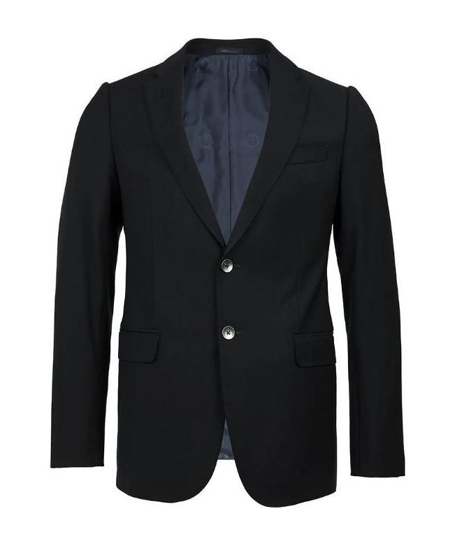 Armani Collezioni Logo Suit Jacket In Black