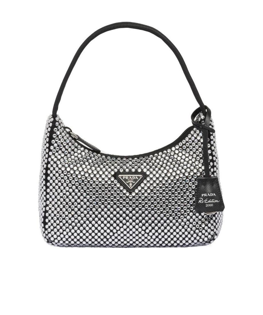 Prada Satin Mini-bag With Crystals In White
