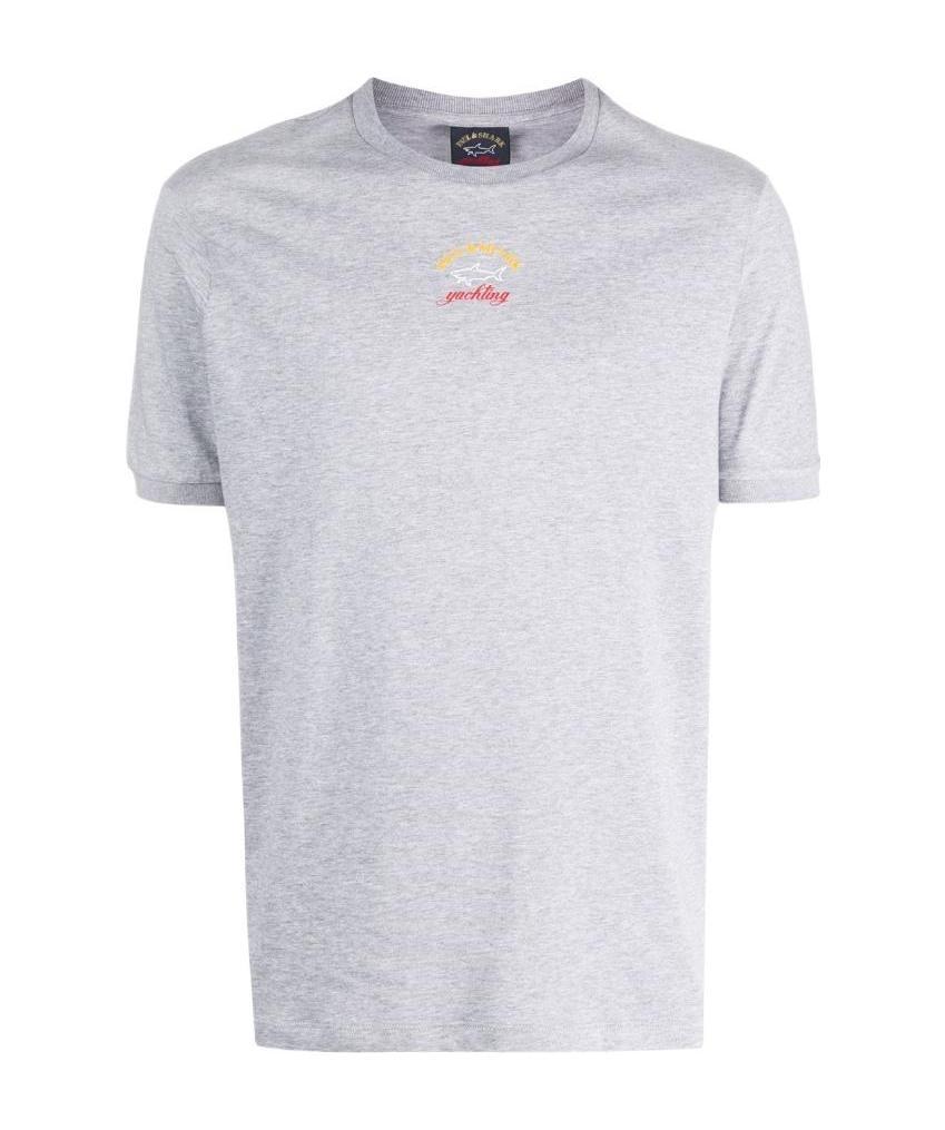 Shop Paul & Shark Round-necked Logo T-shirt In White