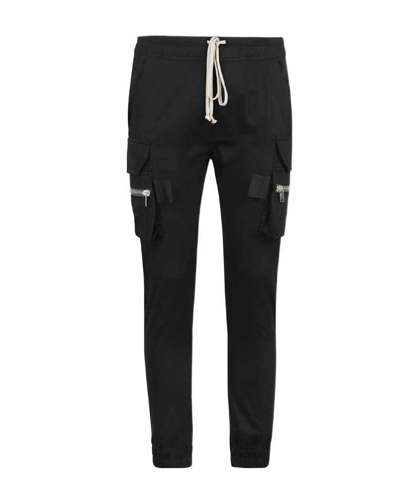 Rick Owens Mens Black Mastodon Patch-pocket Cotton-jersey Cargo Trouser In Black
