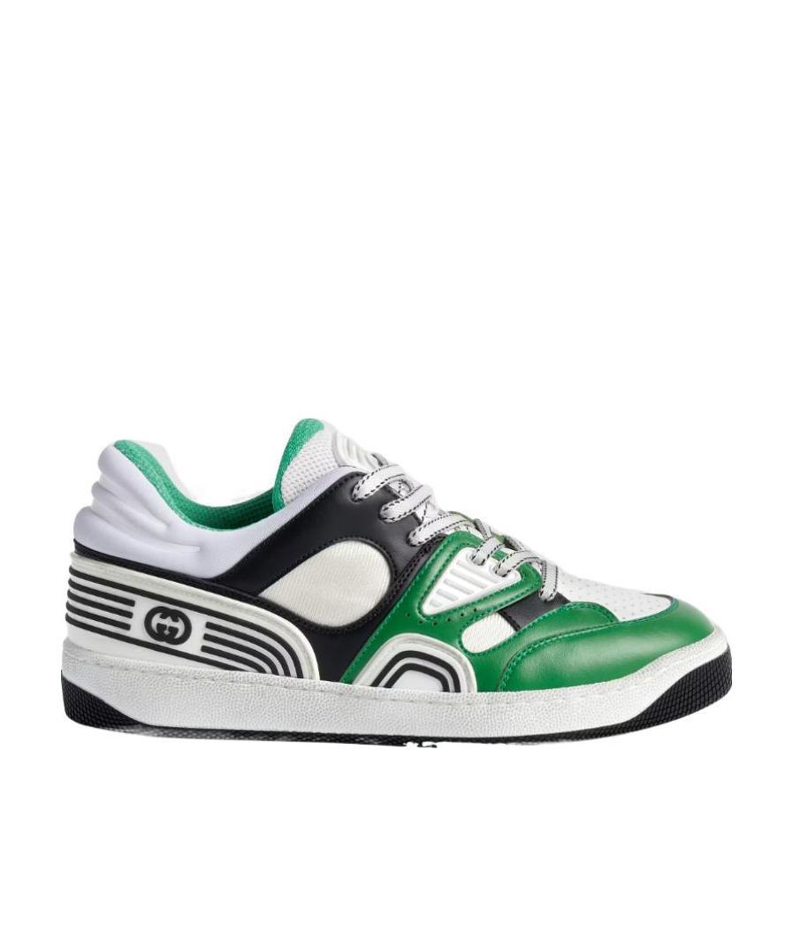 Gucci Basket Panelled Sneakers In White