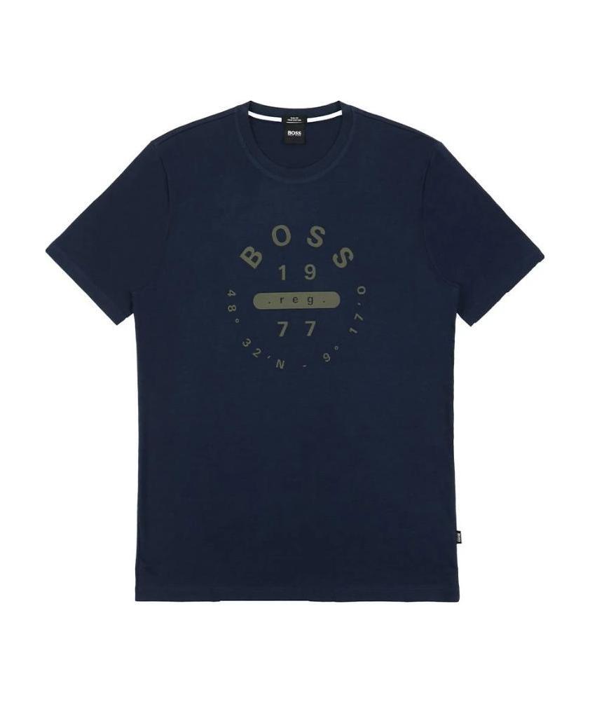Hugo Boss Round-necked Logo T-shirt In Black