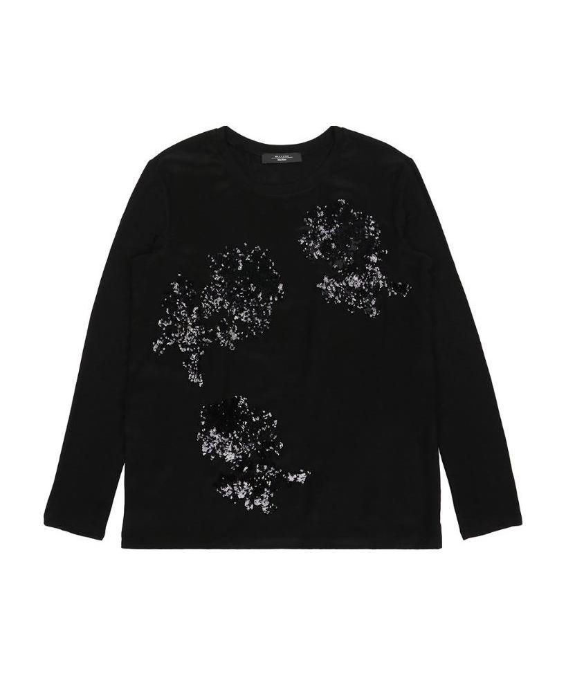Weekend Max Mara Sequined Long Sleeved T-shirt In Black