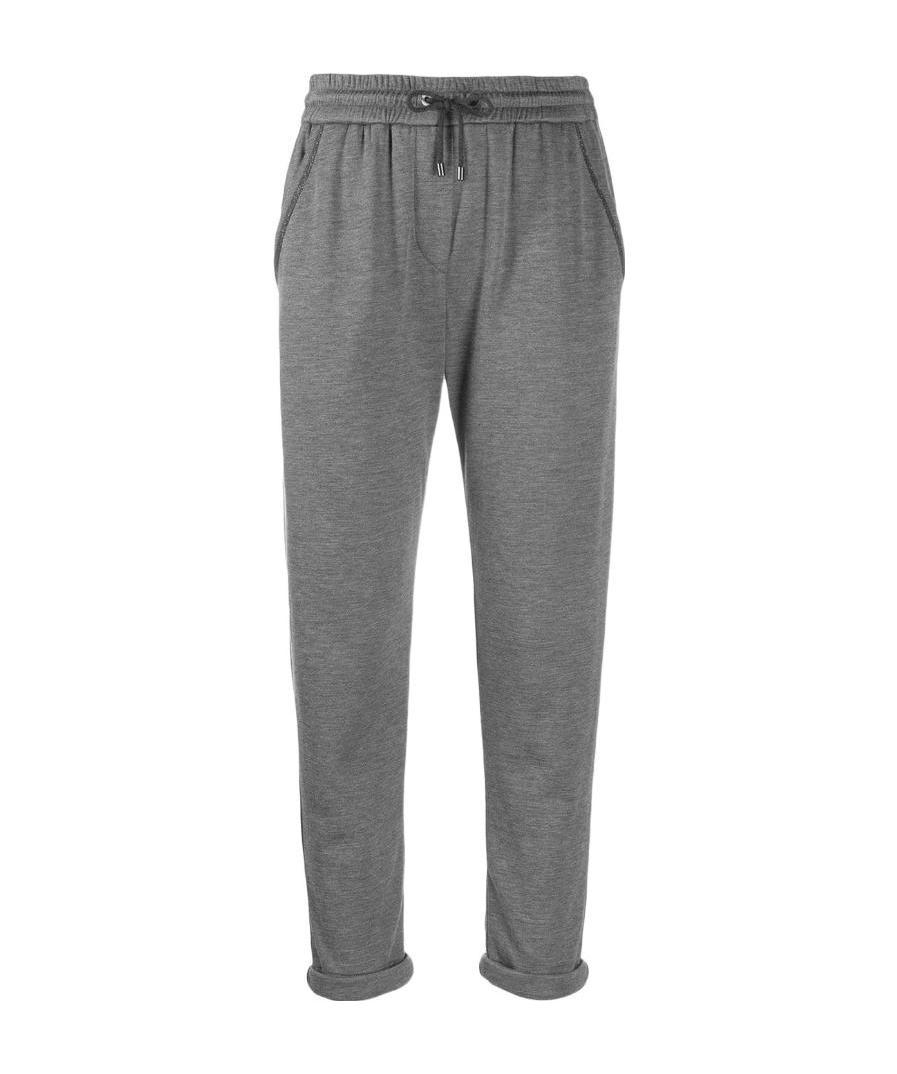 Brunello Cucinelli Tapered-leg Drawstring Track Pants In Gray