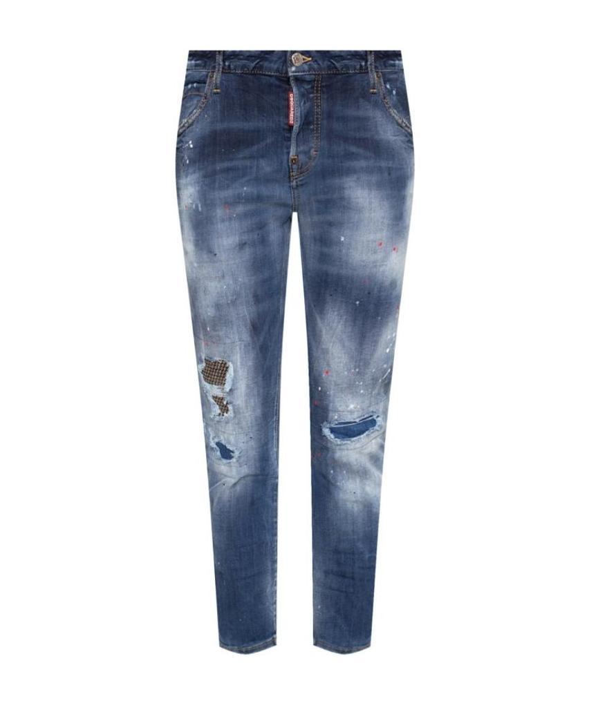 Dsquared2 Distressed-effect Cropped Jeans In Blue