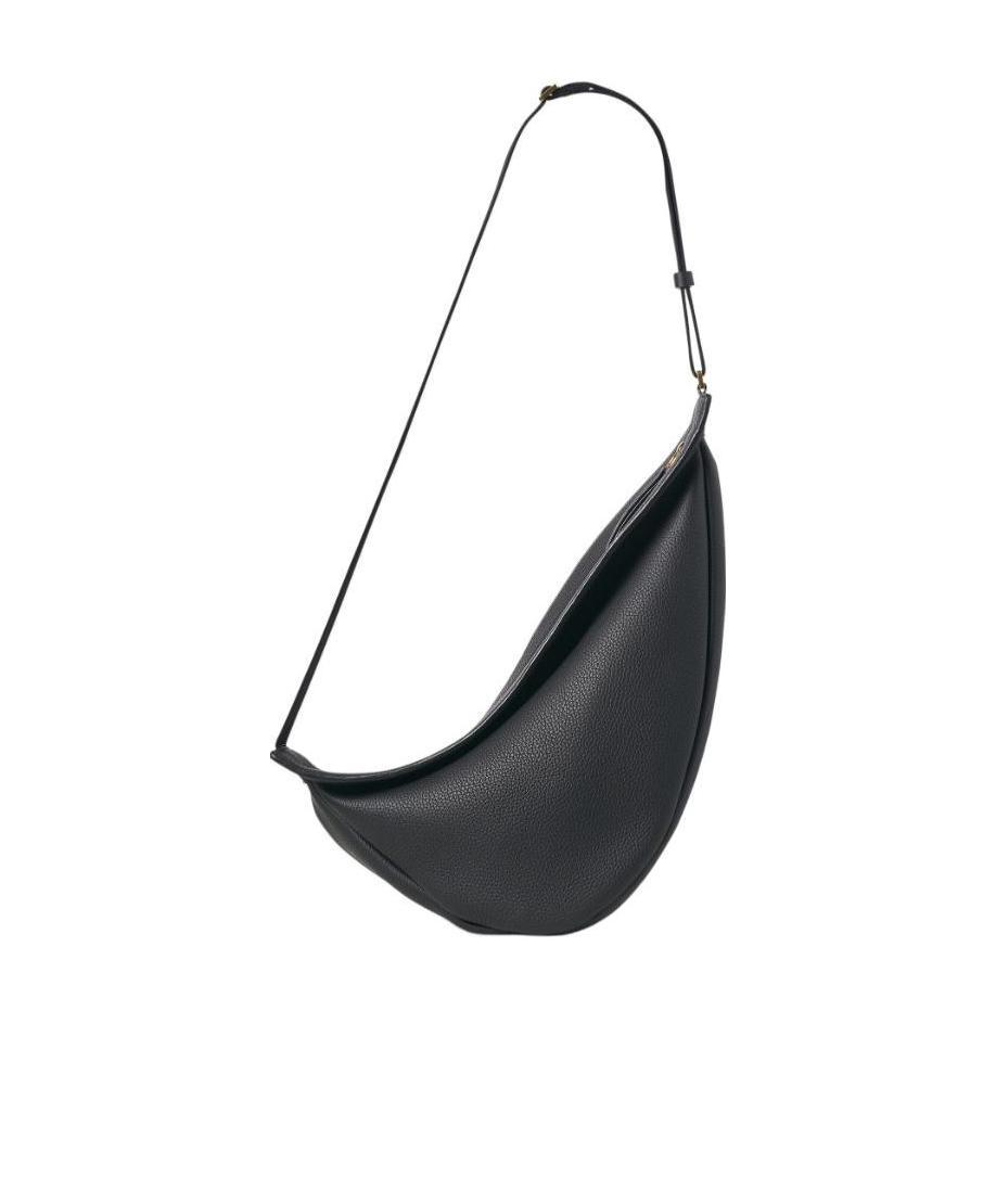 The Row Large Slouchy Banana Zipped Shoulder Bag In Black