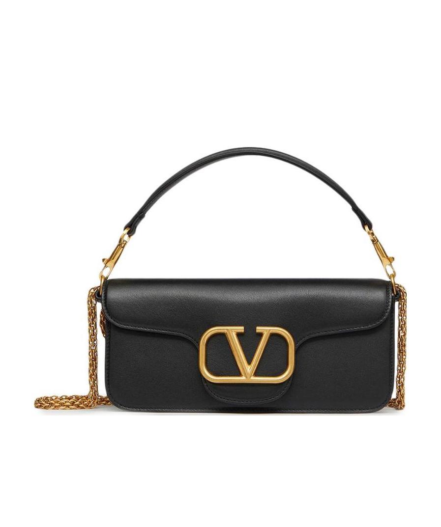 Valentino Garavani Garavani Locò Calfskin Shoulder Bag Woman Black Uni In Black