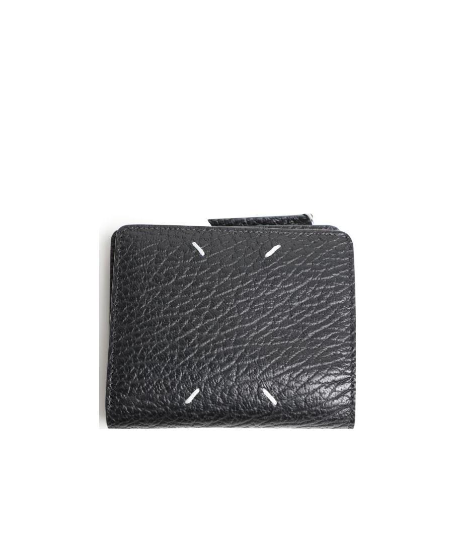 Maison Margiela Four-stitch Leather Wallet In Black
