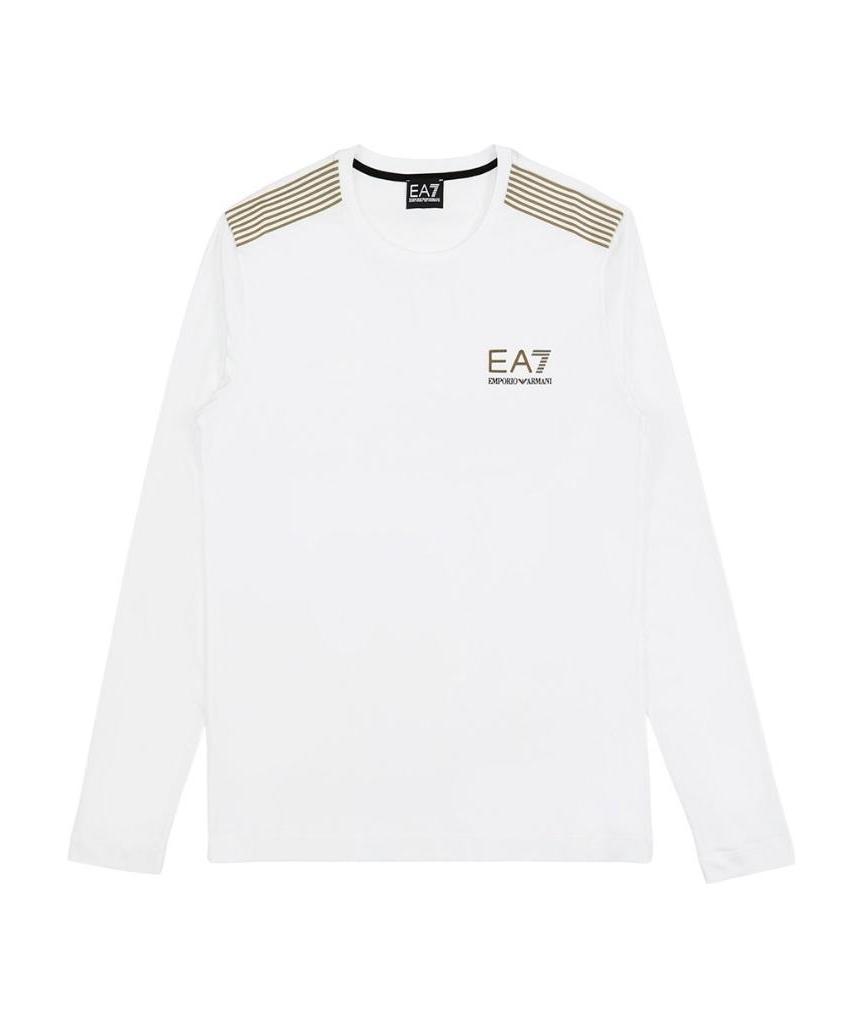 Ea7 Logo T-shirt With Round Neck In White