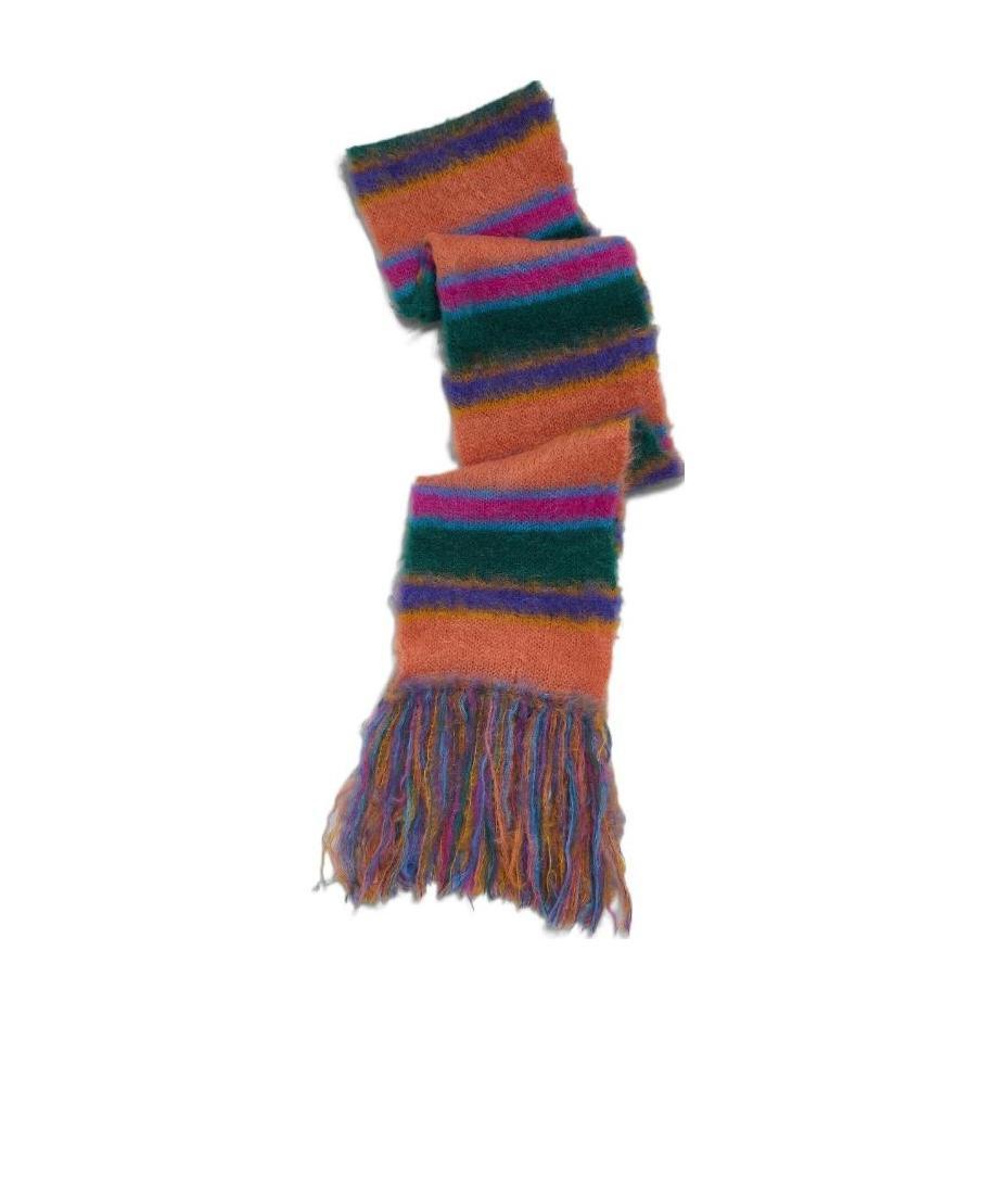 Marni Multicolour Striped Mohair And Wool Scarf