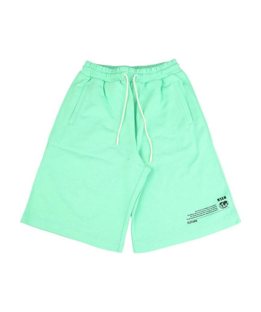 Msgm Logo-print Shorts In Green
