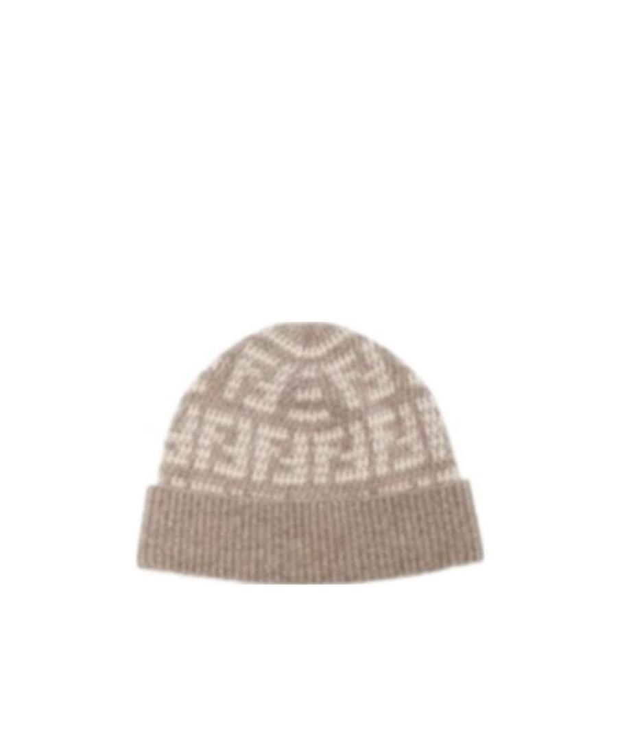 Fendi Ff Intarsia-knit Beanie In Nude