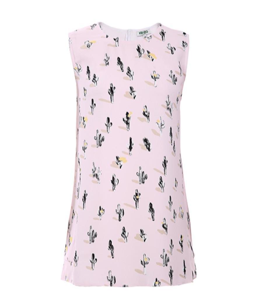 Kenzo Sleeveless Printed Blouse In Purple