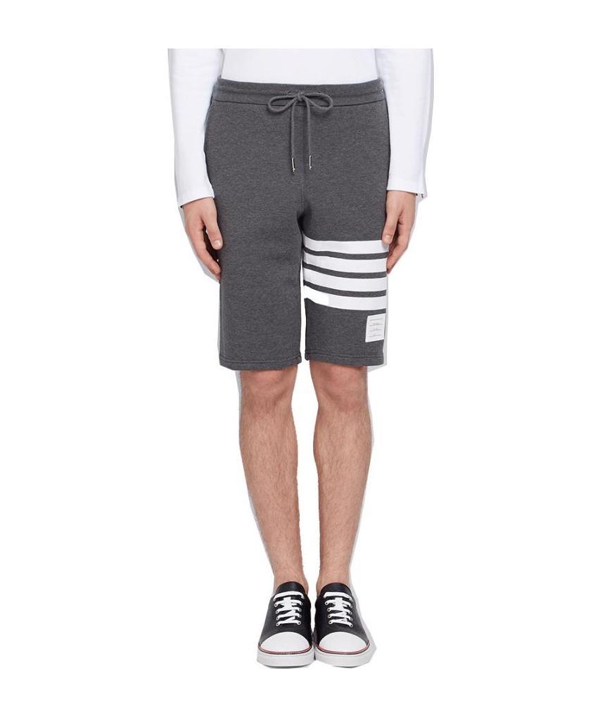 Thom Browne Dark Grey Classic Cotton Loopback Jersey 4-bar Sweatshort In Black