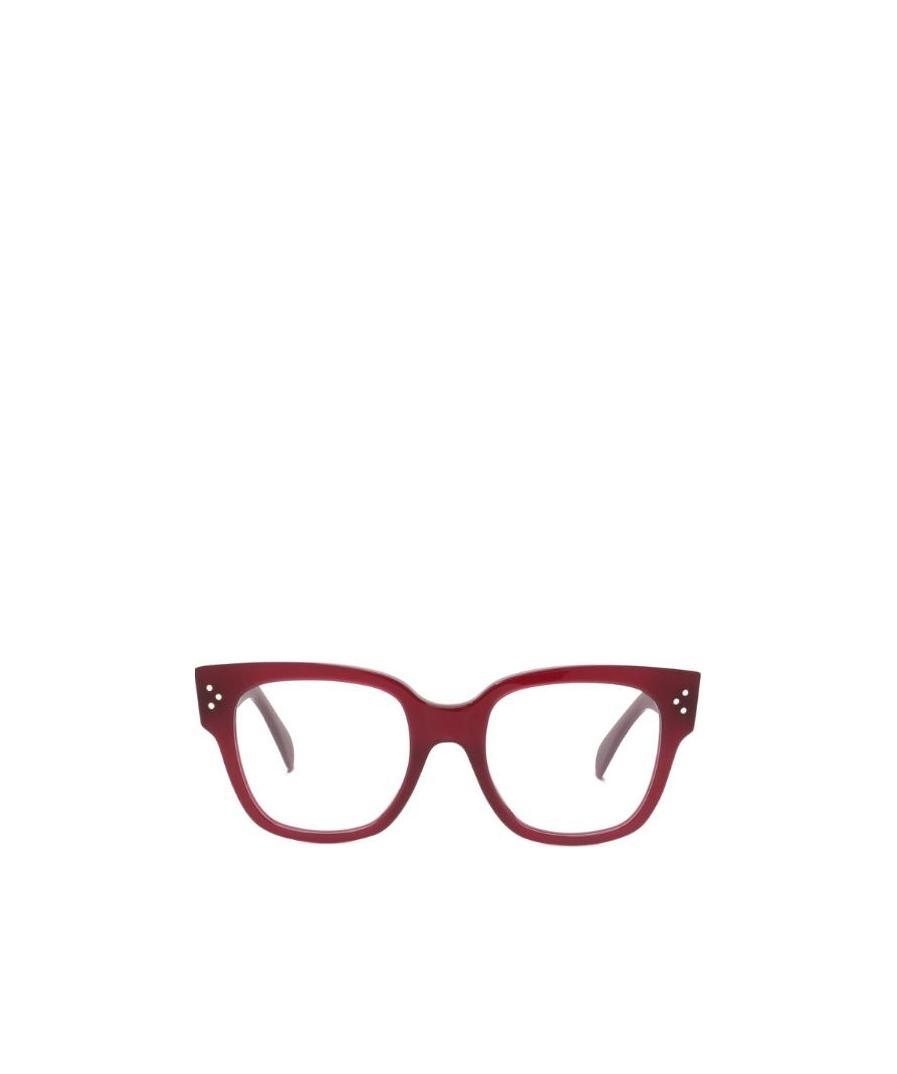 Shop Celine Logo Square Frame Flat Mirror In Red