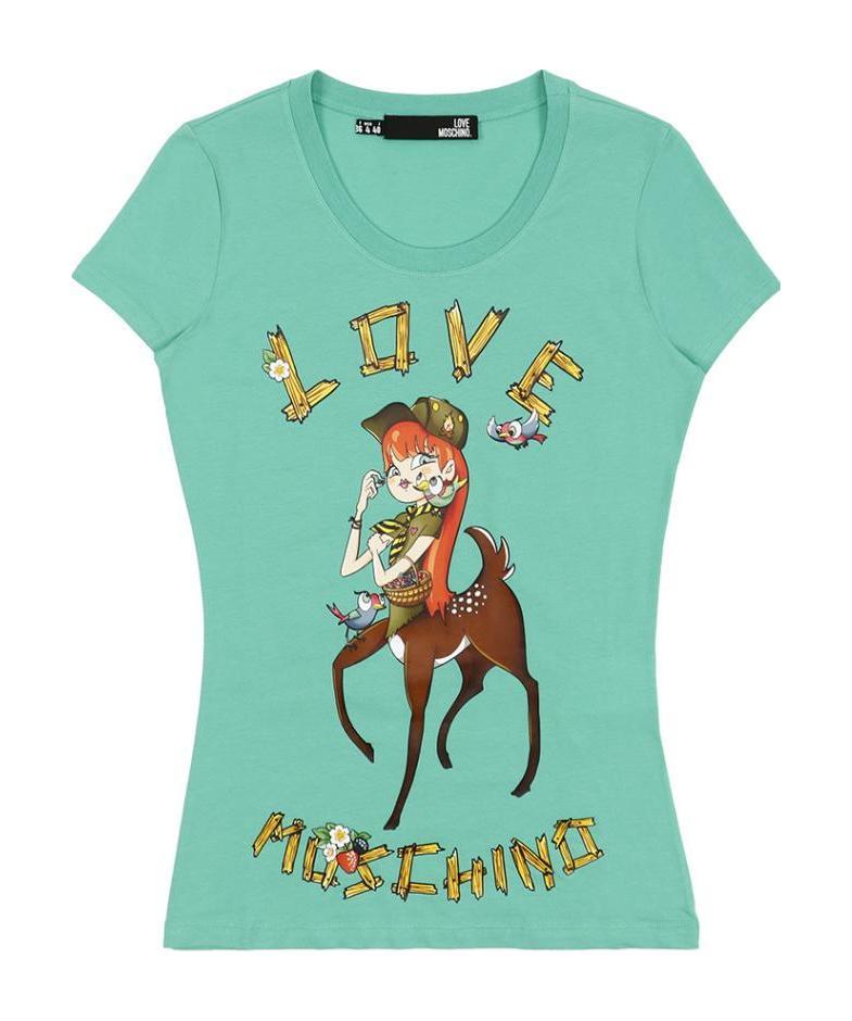 Moschino Print T-shirt In Green