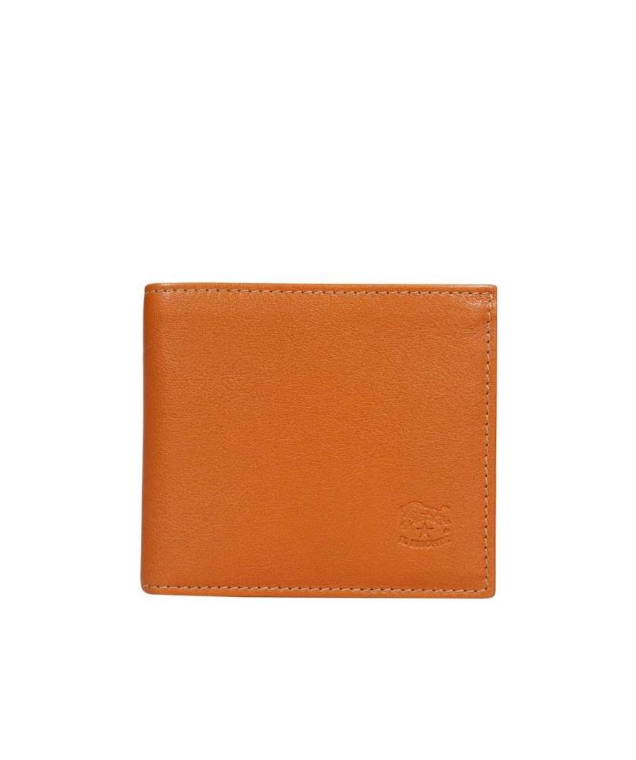 Il Bisonte Logo Double Fold Wallet In Orange