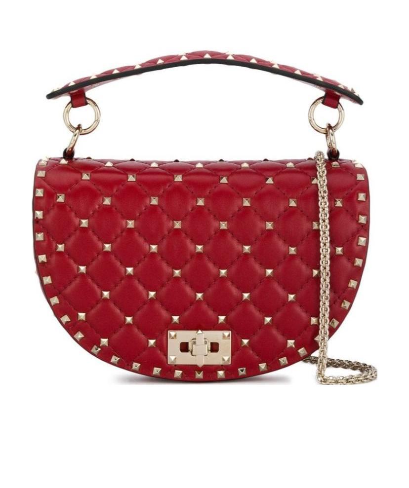 Valentino Logo Details Handbag In Red