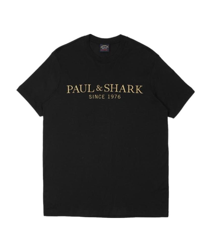 Shop Paul & Shark Logo-print T-shirt In Black