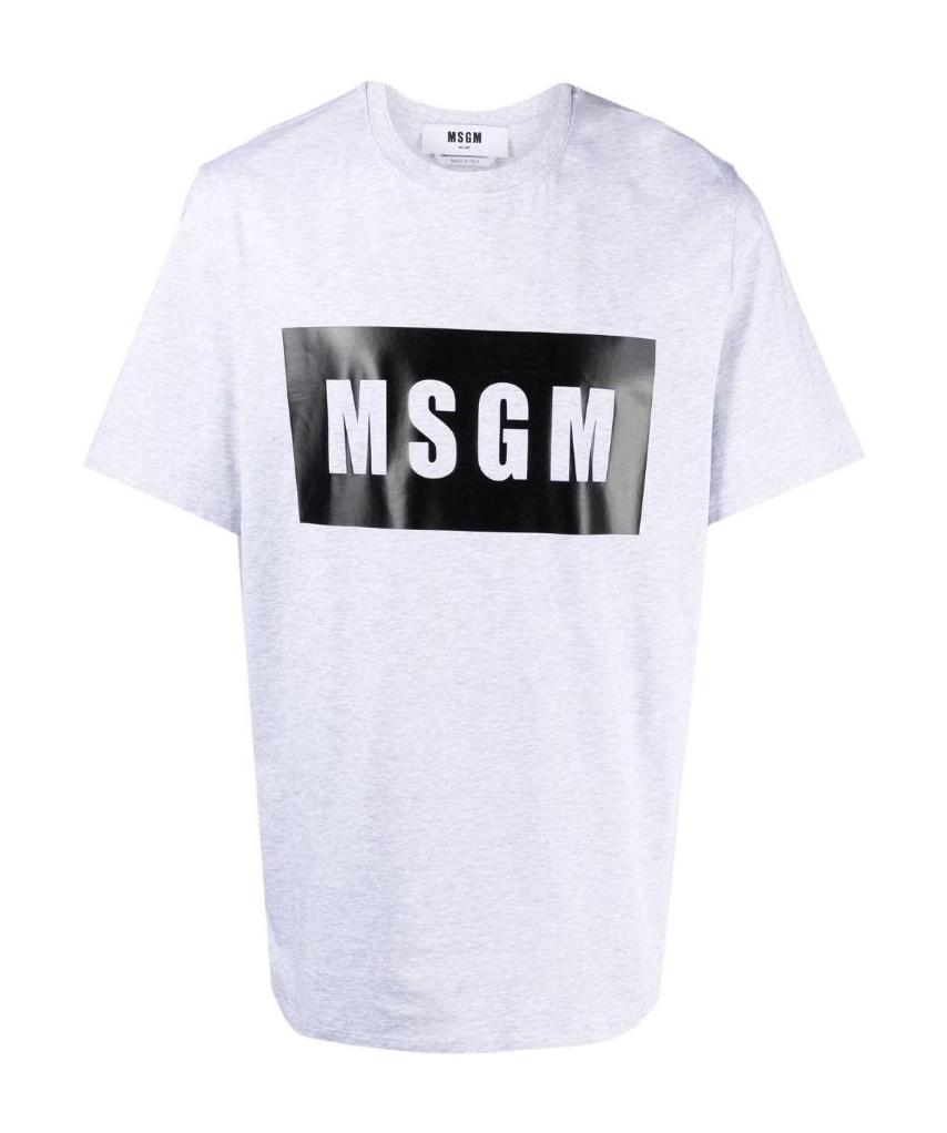 Msgm Logo Print Cotton Sweatshirt In White
