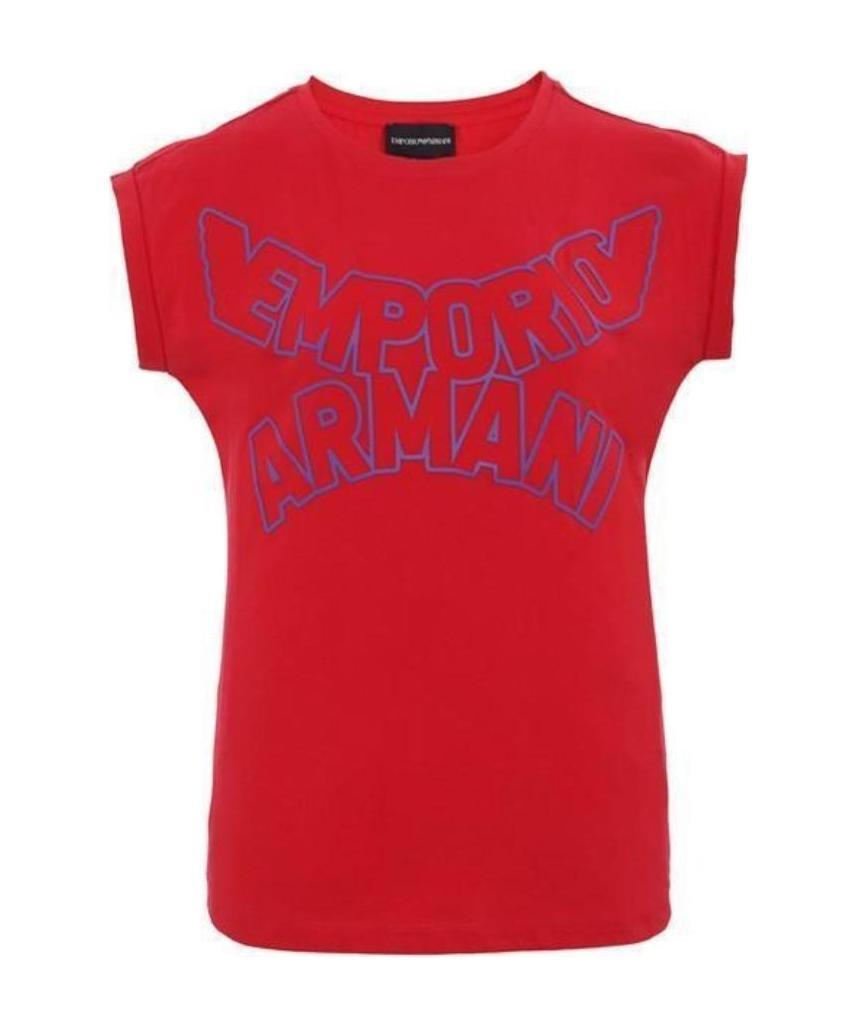 EMPORIO ARMANI LOGO ARC PRINTED T-SHIRT WITH ROUND NECK 