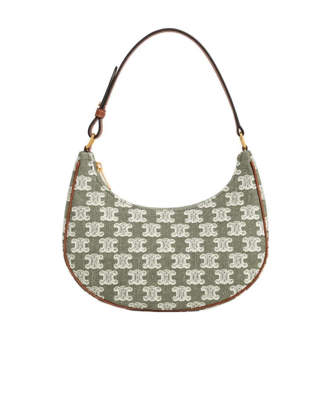 Celine Ava Triomphe Embroidered Fabric Handbag In Multicolor