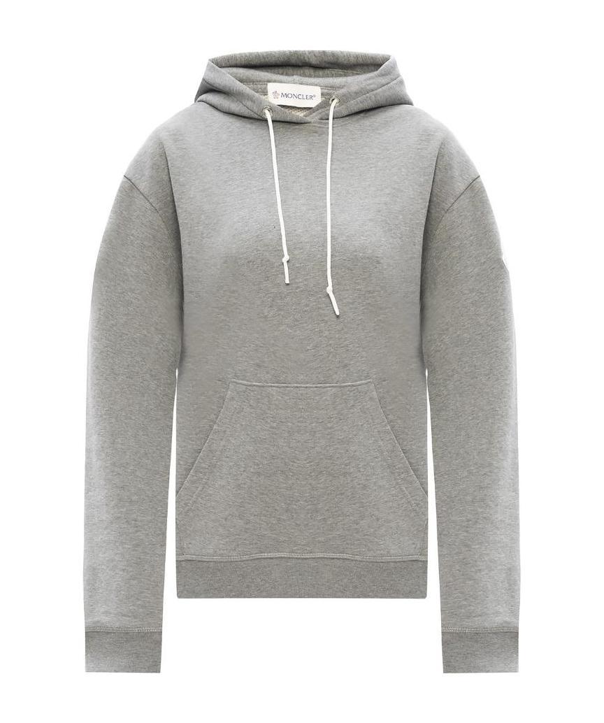 Moncler Logo-print Cotton Hoddie In Gray