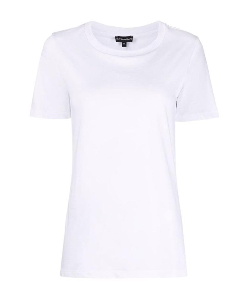 Shop Emporio Armani Crewneck Jersey T-shirt In White