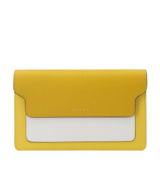 Marni Trunk Two-tone Leather Bag In Yellow