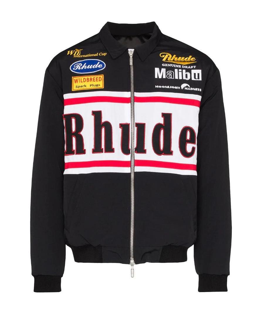 Rhude Logo Embroidered Casual Jacket In Black