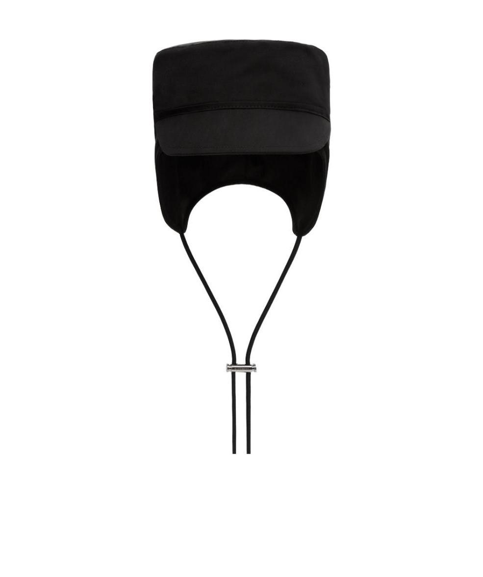 Burberry Monogram Gabardine Cap In Black