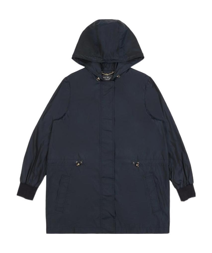 Ferragamo Hooded Casual Jacket In Black