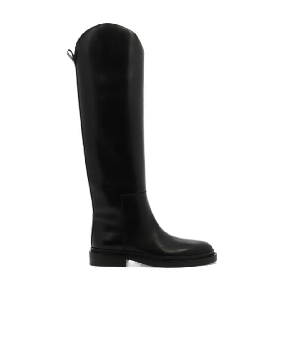 Jil Sander Calf-length Leather Boots In Black