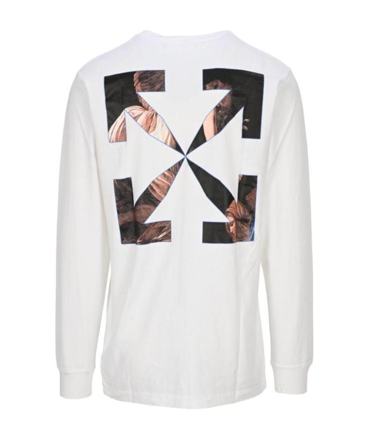 Off-white Caravaggio Arrows Long-sleeved T-shirt In White