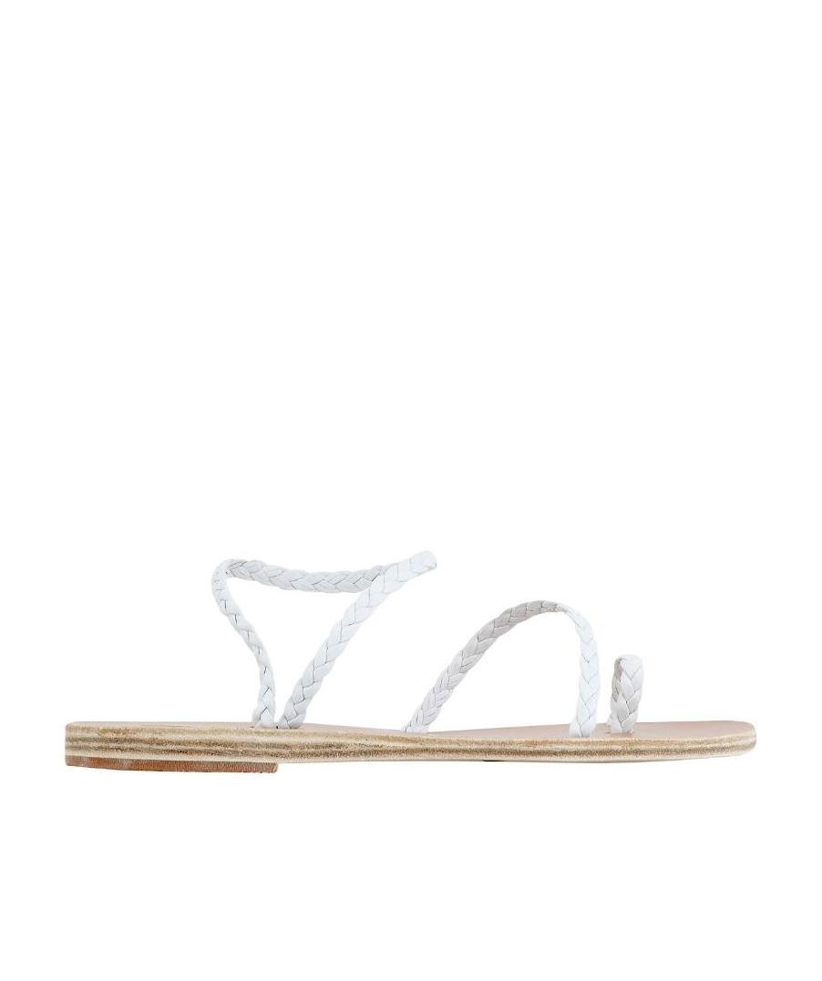 Ancient Greek Sandals Flat-soled Logo Sandals In Nude