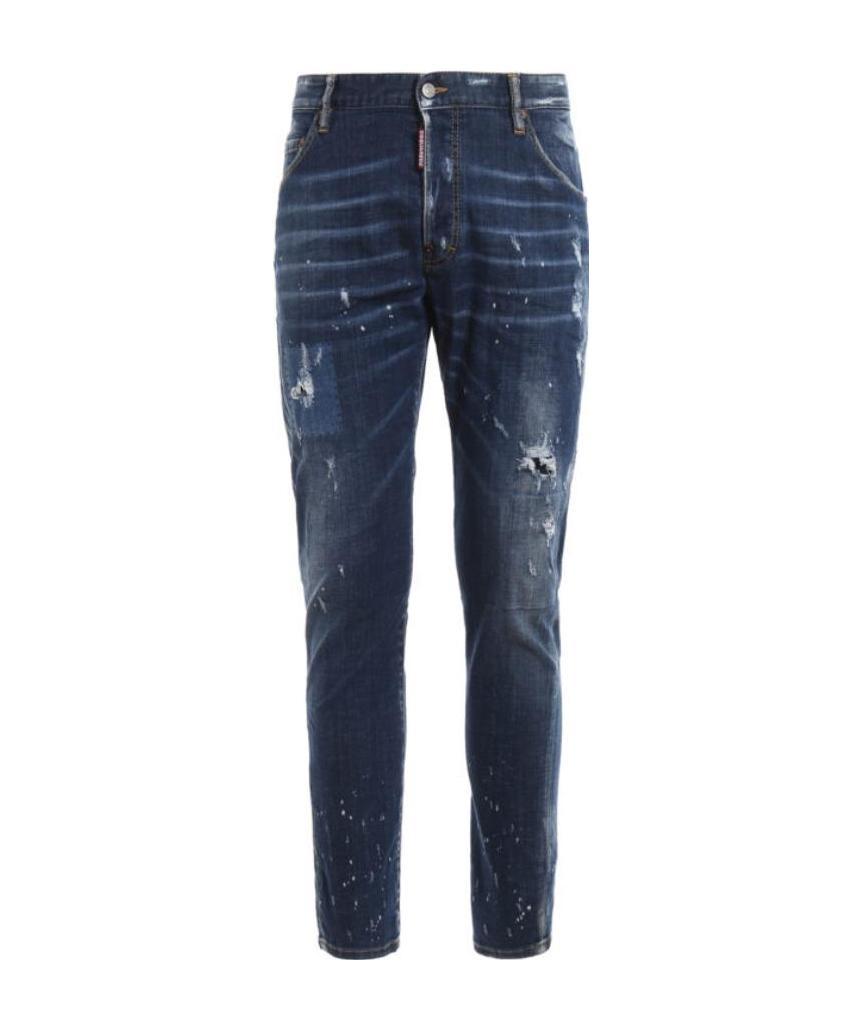Dsquared2 Logo Details Jeans In Blue