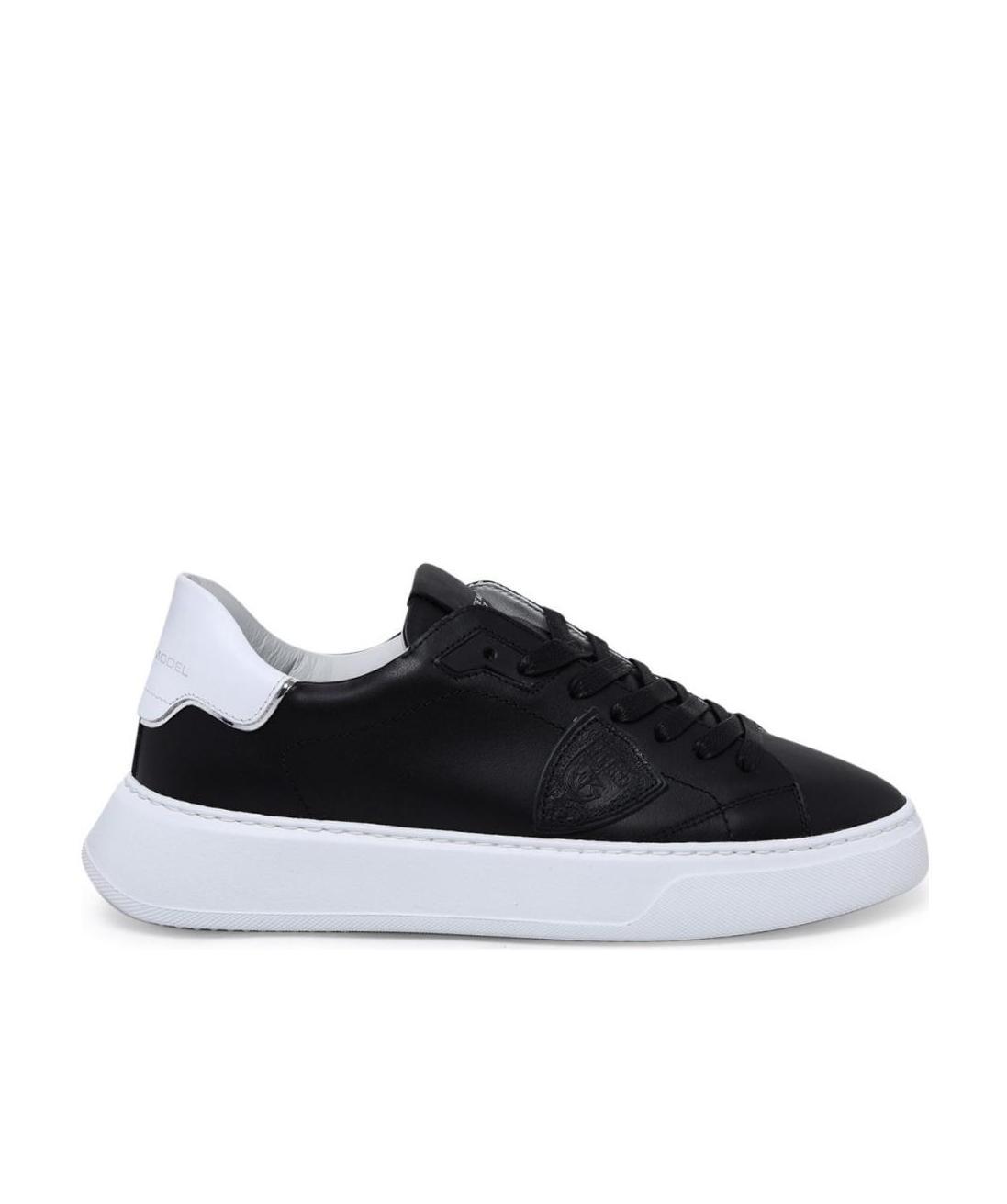 Philippe Model Black Lace-up Casual Sneakers In Black
