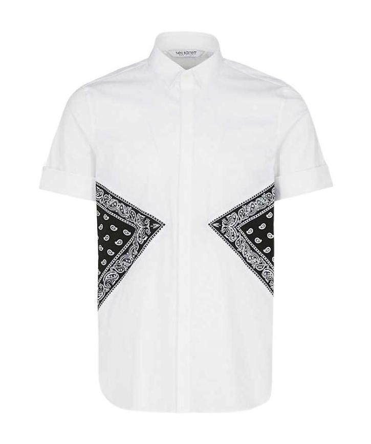 Neil Barrett Short-sleeved Lapel Shirt In White