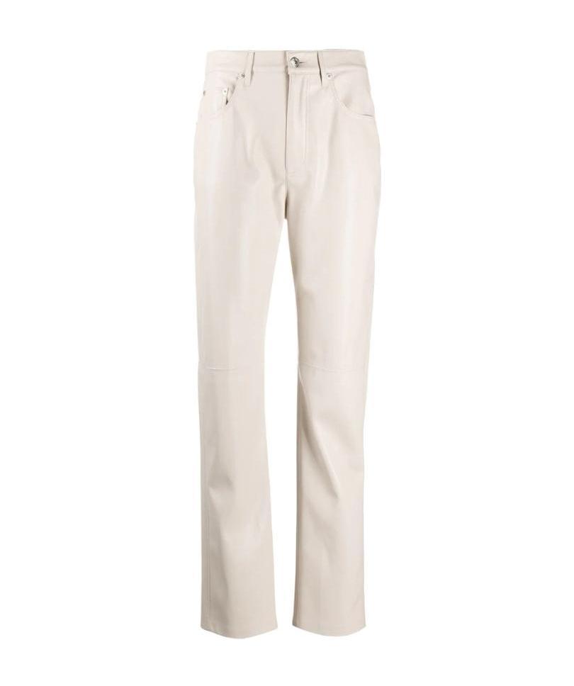 Nanushka Faux-leather Straight Leg Trousers In Nude