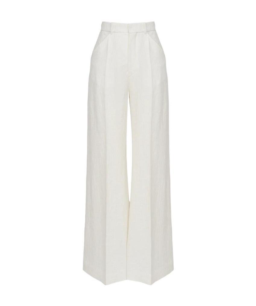 Shop Chloé Wide-legged Casual Pants In White