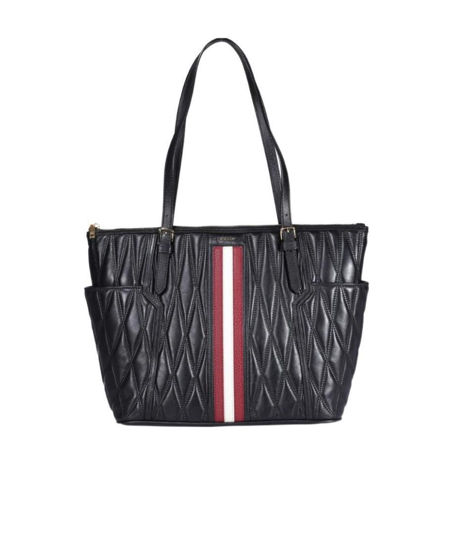 Shop Bally Logo Shoulder Bag In Black