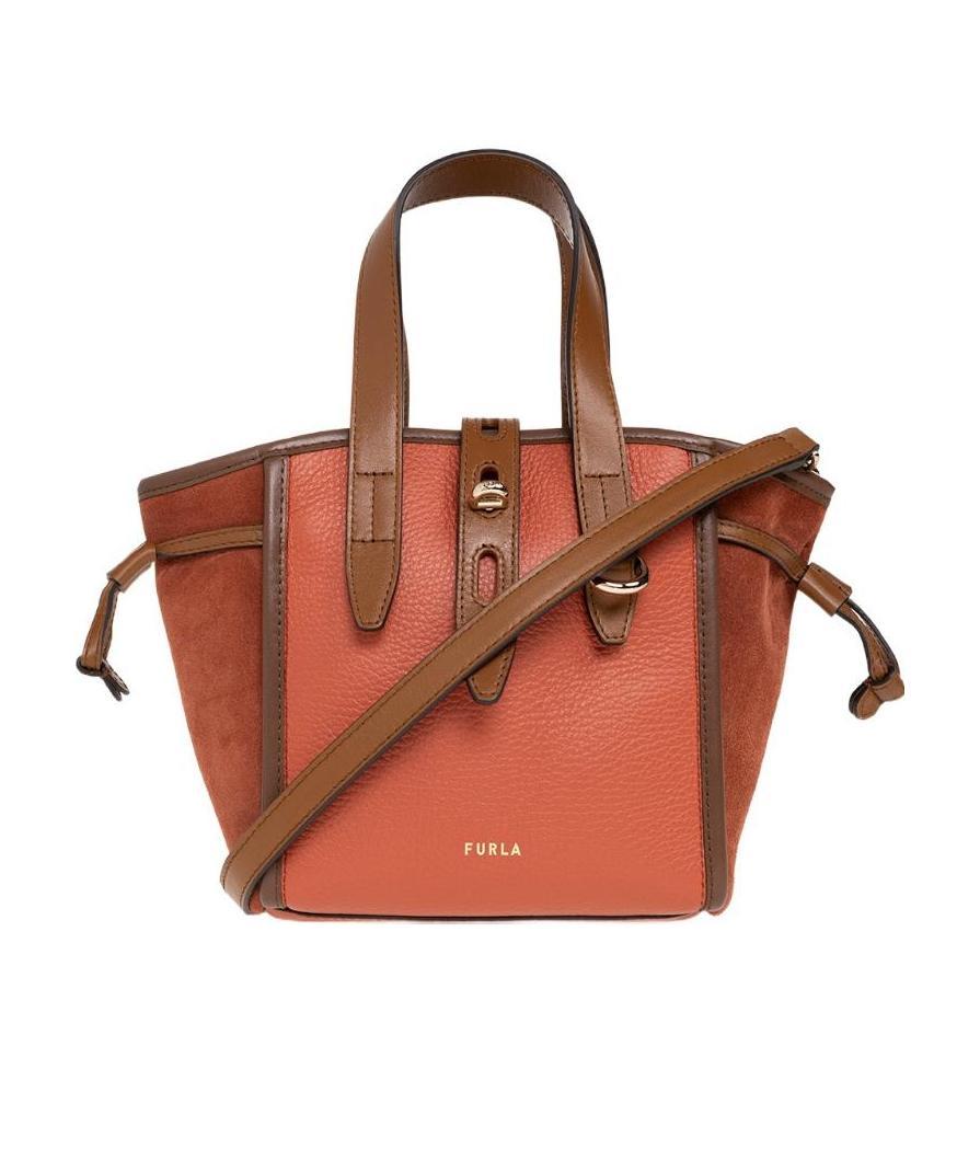 Furla Net Mini Tote Bag In Brown