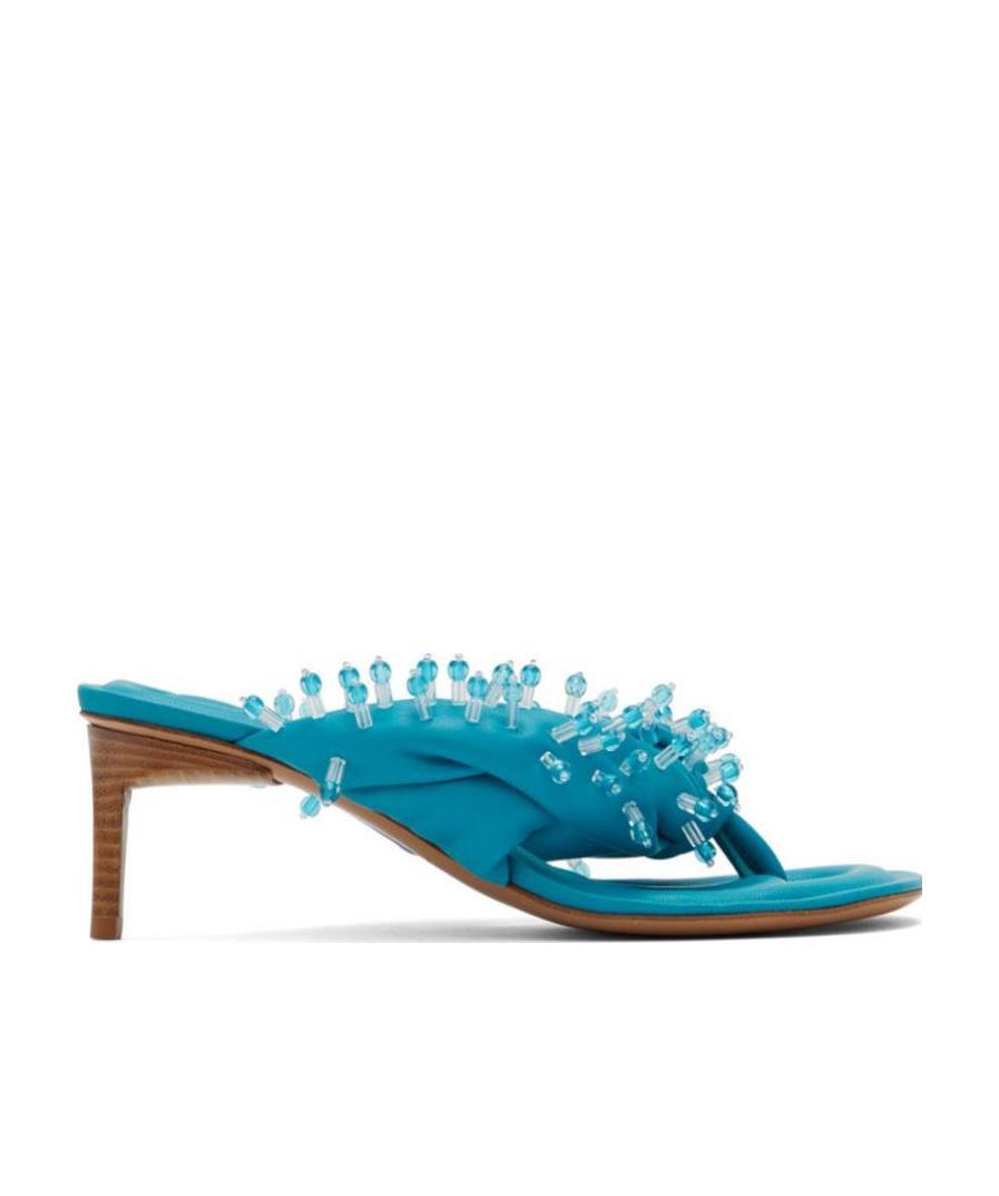 Jacquemus Bead-embellished 70mm Heeled Sandals In Blue