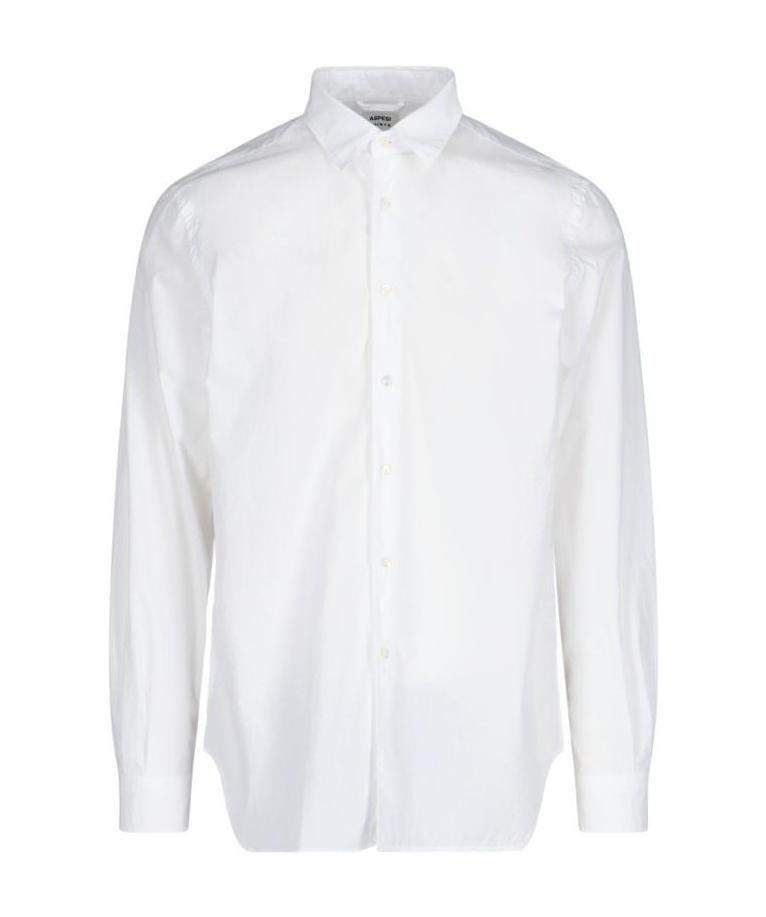 Shop Aspesi Button-up Cotton Shirt In White