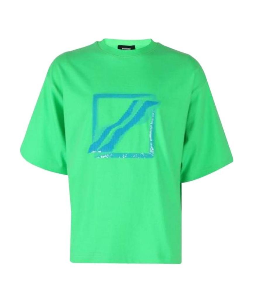 We11 Done Sequin-embellished Oversized T-shirt In Green