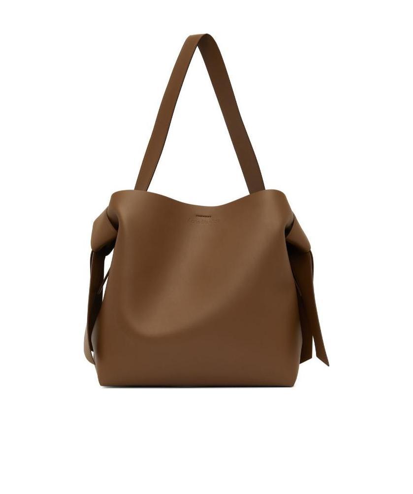 Acne Studios Mini Musubi Leather Top Handle Bag In Brown