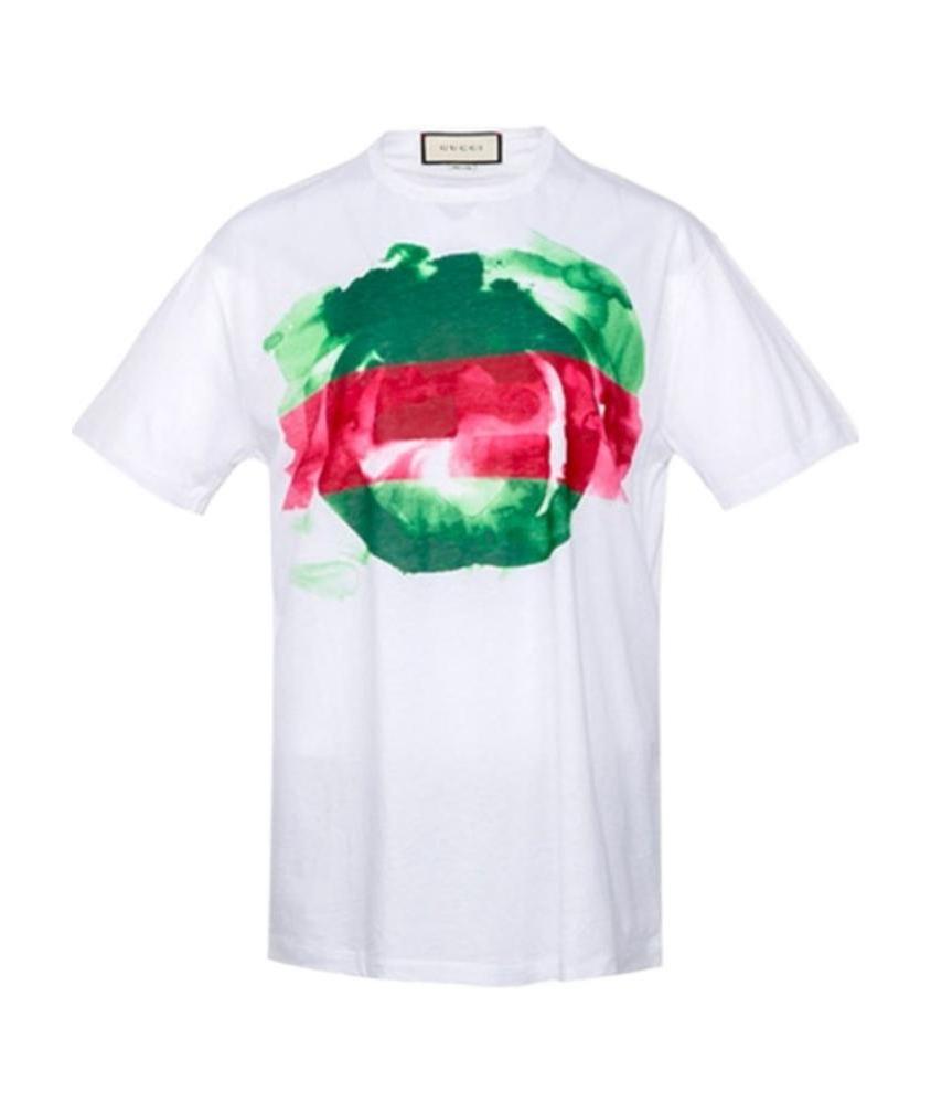Gucci Print With Round Neck And Short Sleeves Unisex White In White